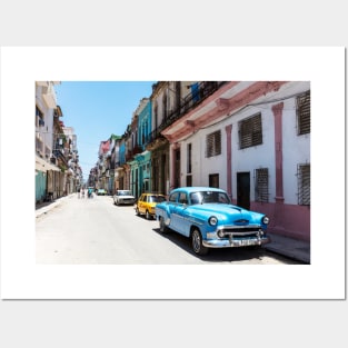 Classic Blue Car In Havana Posters and Art